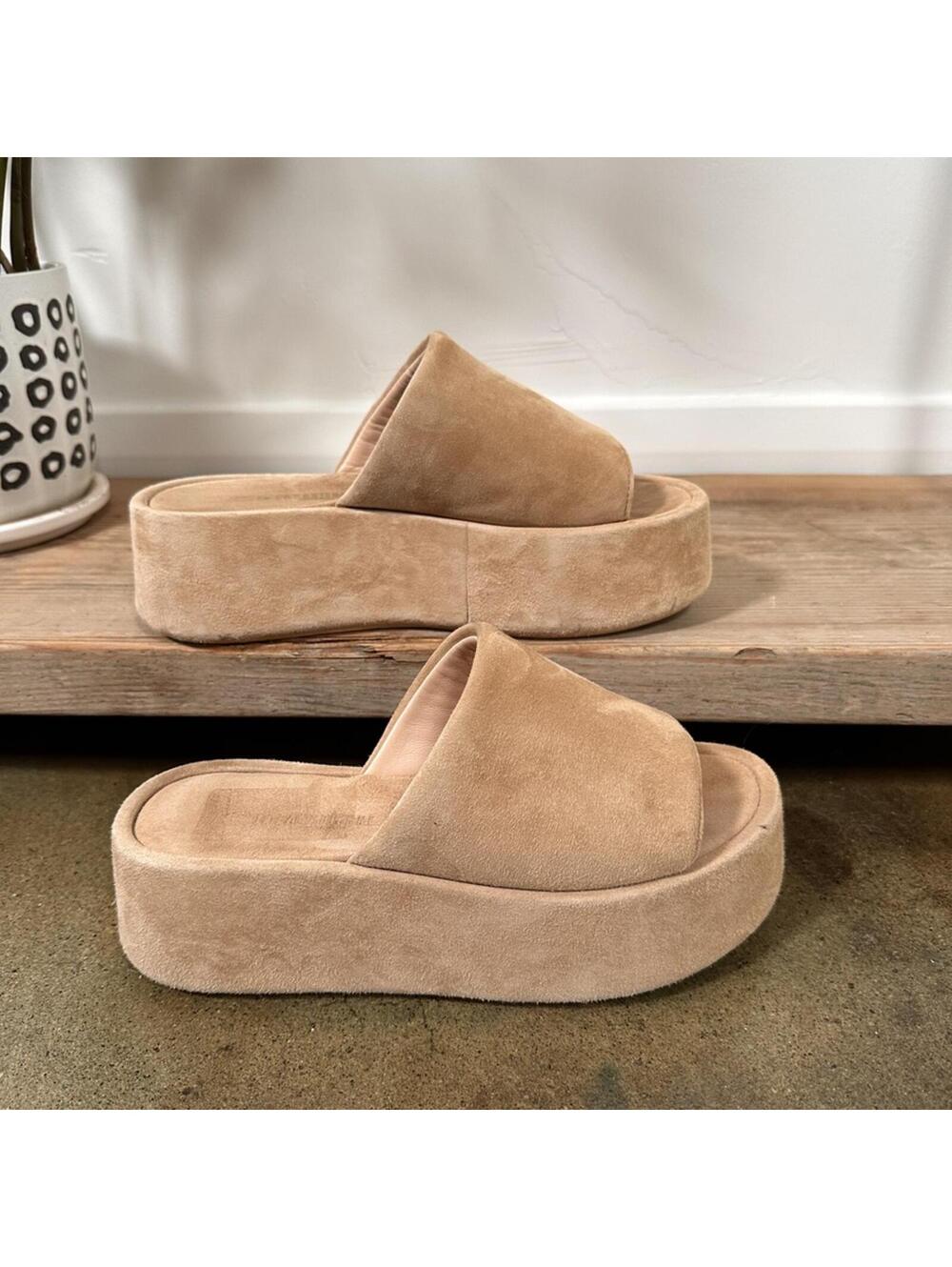 La Canadienne Kyrie Platform in Sand Size 37 - Picture 3 of 12